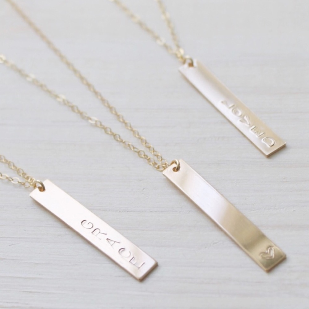 CUSTOM / Vertical Hand Stamped Bar